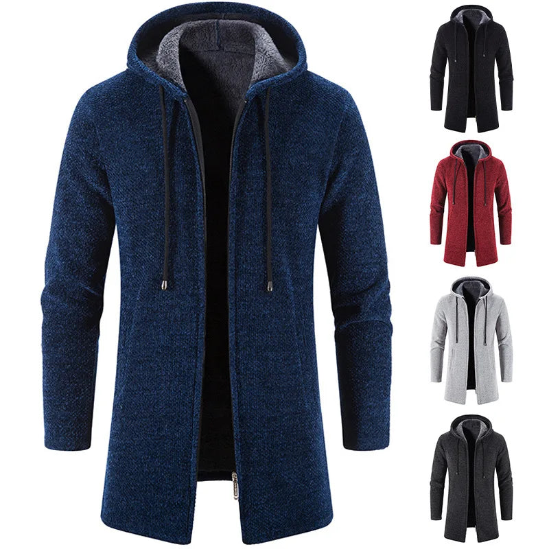 Men's Long Sleeve Hooded Coat